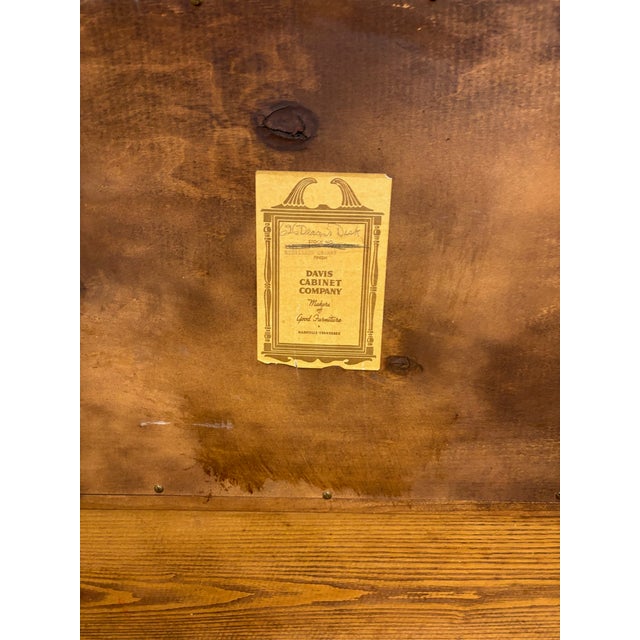 Vintage Davis Cabinet Co Chippendale Queen Anne Style Slant Front Secretary Desk For Sale - Image 14 of 16