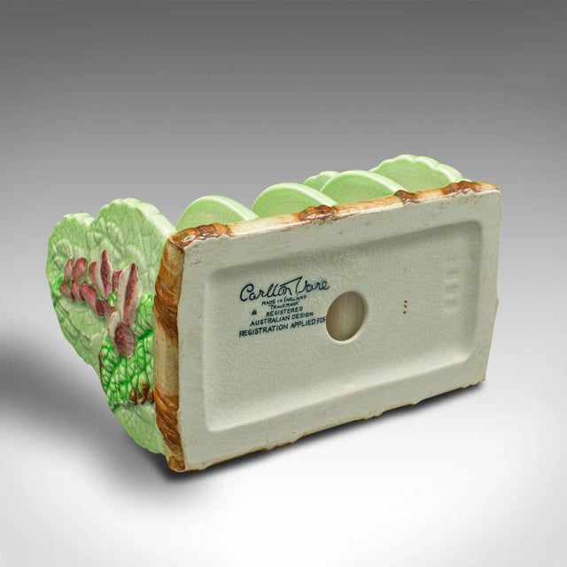 Green 1940s Vintage Ceramic Decorative Breakfast Stand, English For Sale - Image 8 of 9