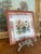 French Vintage French Faience Style Ceramic Tile With Hand-Painted Floral Motif in Wood Frame. For Sale - Image 3 of 10