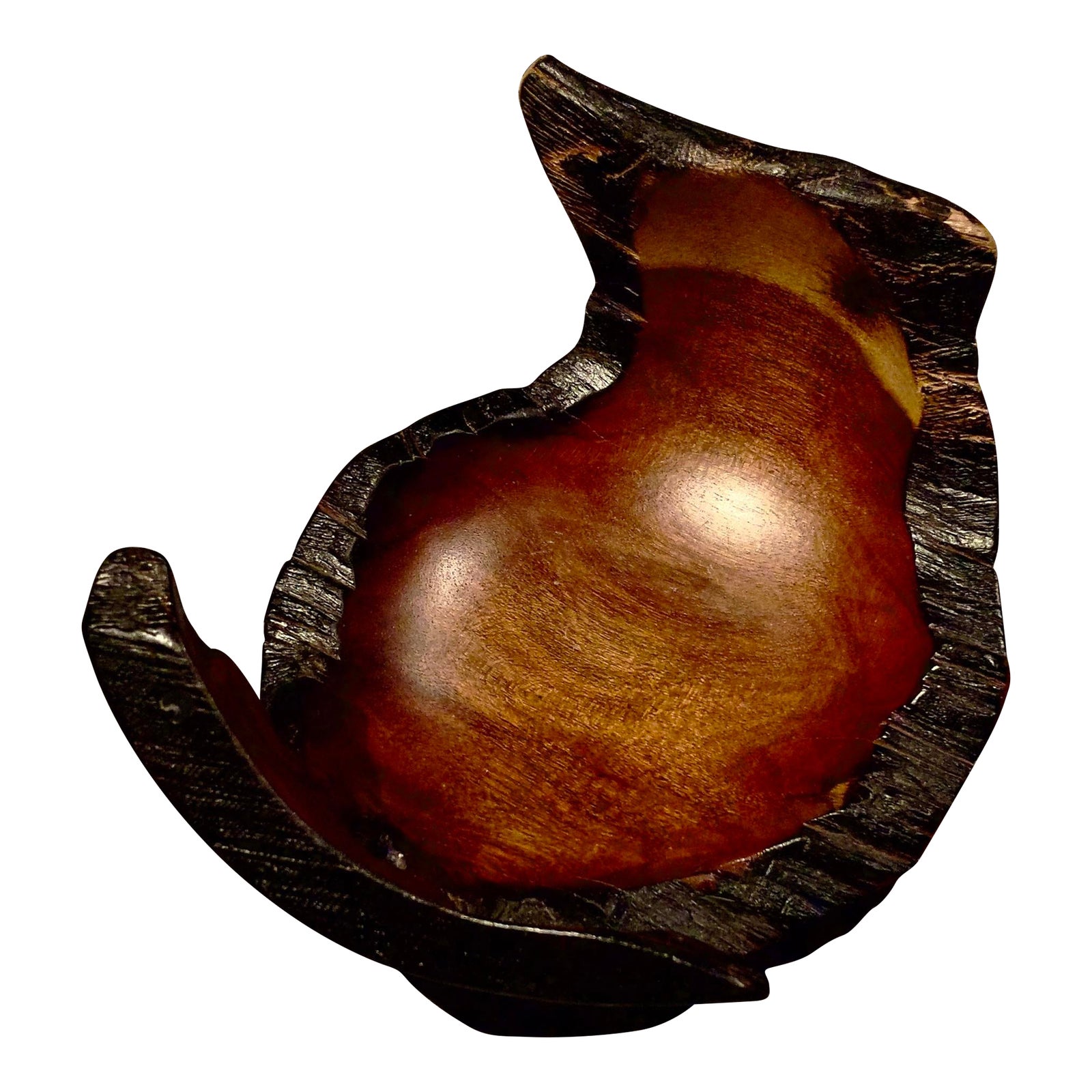 Vintage Arturo Solano Live Edge Decorative Handmade Wooden Artisan Bowl |  Chairish