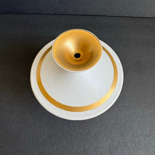 Mid Century Modern Hyalyn Covered Dish Atomic Vintage Ceramic Candy Dish For Sale - Image 4 of 7