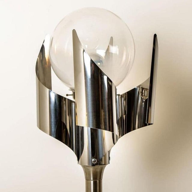 Metal Floor Lamp in Chrome and Blown Glass from Reggiani, 1970 For Sale - Image 7 of 10