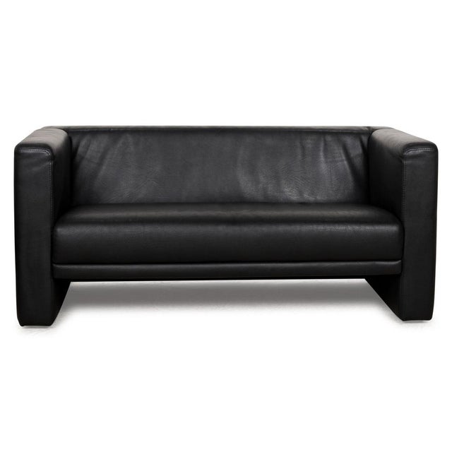 Black Visavis Leather Two-Seater Sofa from Brühl For Sale - Image 8 of 8