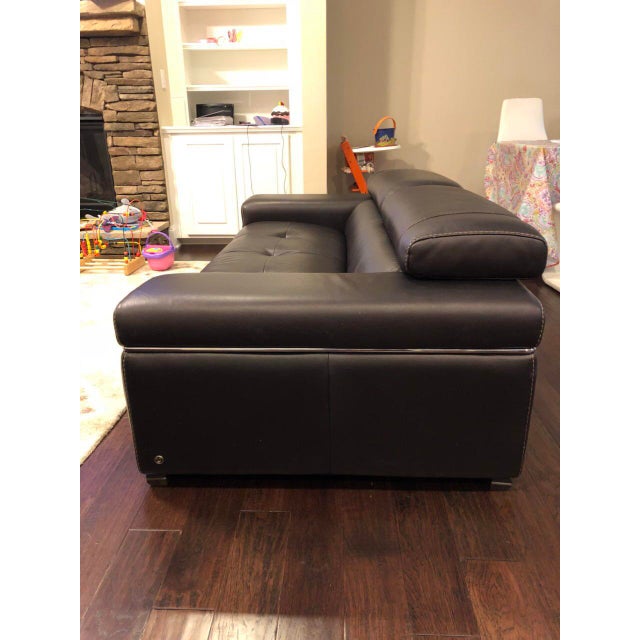 Natuzzi Italia Avana Black Leather Sofa Set 2 Piece Chairish