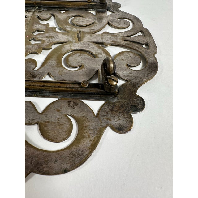 French Antique Rolling Expandable Brass Silverplate Trivet by Au Bon Marché Paris, Late 19th C. For Sale - Image 9 of 12