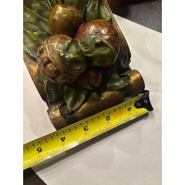 Ready to Hang Late 19th Century Barbola-Style Fruit Motif Decorative Corbel / Architectural Ornament – 9” For Sale - Image 9 of 18