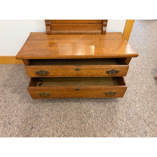 Chocolate Antique Victorian Oak Princess Chest For Sale - Image 8 of 12