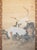 Japanese Meiji Era "Cranes and the Sun", Japanese Silk Scroll Painting For Sale - Image 3 of 18