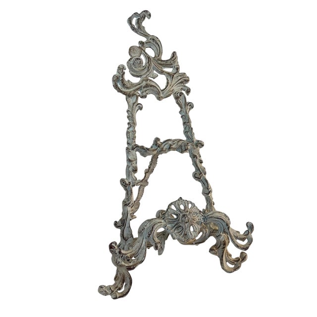 1920s 1920s Large Ornate Distressed Painting or Photo Display Tabletop Easel 19” For Sale - Image 5 of 8