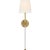 Camille Large Tail Sconce in Hand-Rubbed Antique Brass with Linen Shade Designer: Suzanne Kasler Finish: Hand-Rubbed...