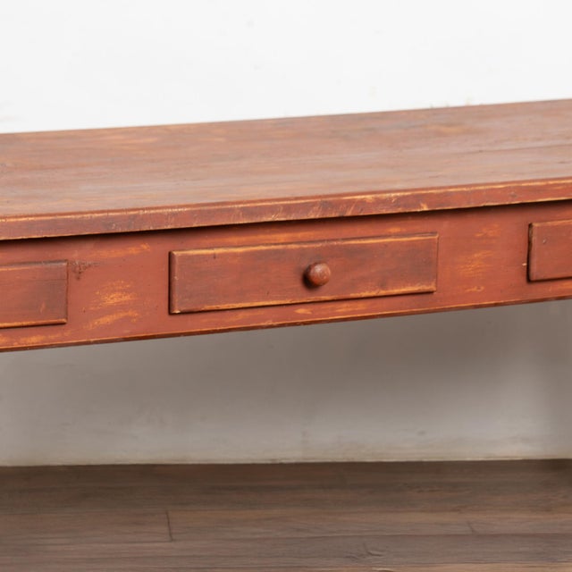 19th Century Red Painted Swedish Pine Table For Sale - Image 4 of 12