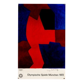 Munich Olympics Lithograph Poster by Serge Poliakoff, 1972 For Sale