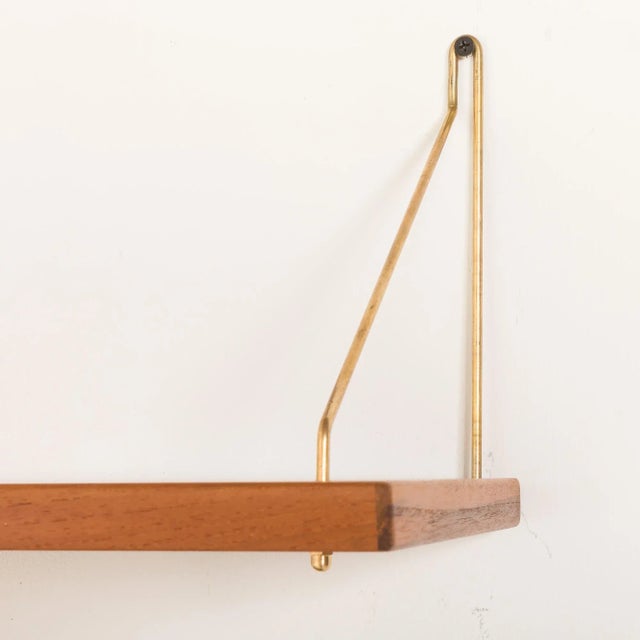 Wood Vintage Danish Teak Floating Shleves, 1960s, Set of 2 For Sale - Image 7 of 9