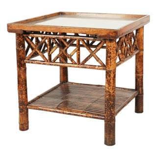 1950s Vintage Esthetic Movement Bamboo Square Table For Sale