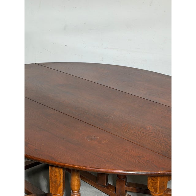Antique Oak Gateleg Dining Table For Sale - Image 3 of 8