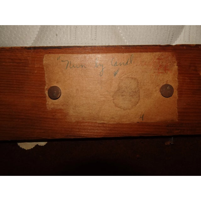 Mid 20th Century Cubist Oil Painting of a Nun with Candle, Framed For Sale - Image 11 of 13