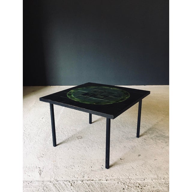 Mid-Century Studio Ceramic Tile Coffee Tabe, Belgium, 1960s For Sale - Image 4 of 17