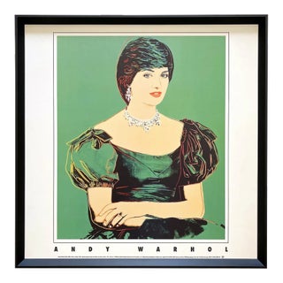 Andy Warhol Foundation Vintage 1998 Lithograph Print Framed Pop Art Poster " Princess Diana " 1982 For Sale