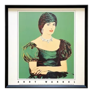 Andy Warhol Foundation Vintage 1998 Lithograph Print Framed Pop Art Poster " Princess Diana " 1982