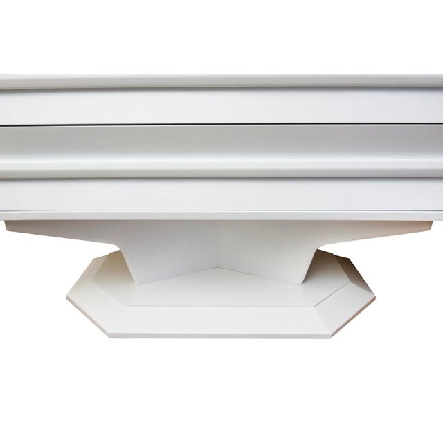 Vintage White Lacquered Wood Sculptural Cabinet or Dresser or Dry Bar 70's For Sale - Image 4 of 8