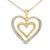 Contemporary Gold Vermeil Diamond Accent Double Heart Pendant Necklace For Sale - Image 3 of 4