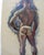 Art Deco Robert Whitmore Oil Painting on Canvas of Partially Nude Male For Sale - Image 3 of 8