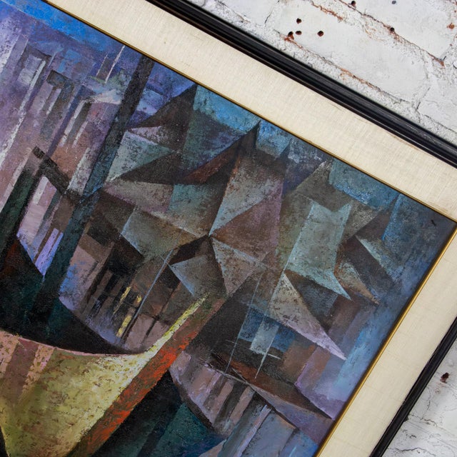 Mid to Late 20th Century Abstract Large Oil Painting or Wall Art Signed by Artist S. Khan Boon For Sale - Image 13 of 18