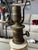 Vintage Ivory Porcelain Floral Oil Brass Lamp Converted to Electric Lamp 20” For Sale - Image 4 of 8