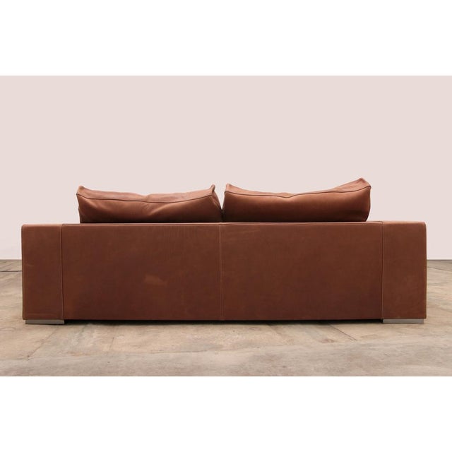 1990s Vintage Budapest Sofa in Cognac Color by Paola Navone for Baxter, 1990s For Sale - Image 5 of 17