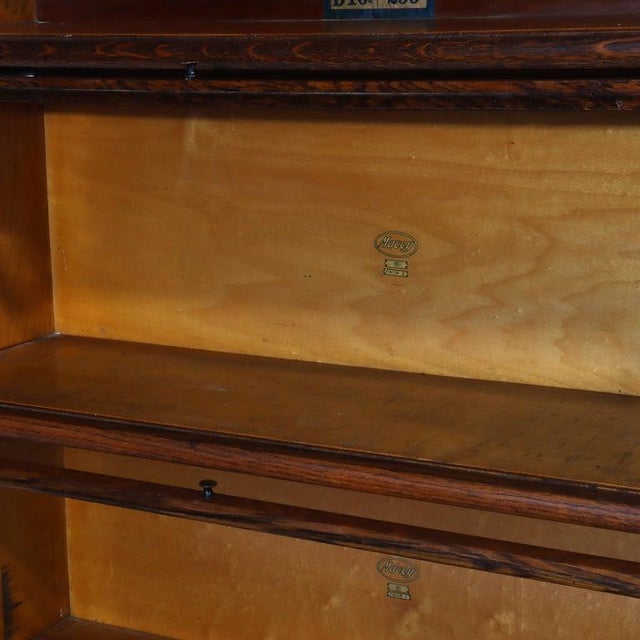 Globe Wernicke Globe Wernicke/Macey Arts & Crafts 4-Stack Oak Barrister Bookcase C1910 For Sale - Image 4 of 11