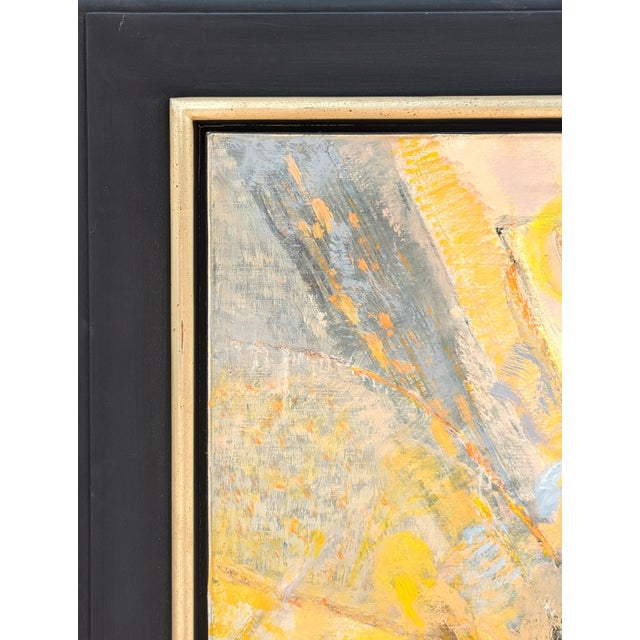 Joël Dabin "Cheveux en Liberte" Modern Yellow Abstract Expressionist Painting of Horses, 1992 For Sale In Houston - Image 6 of 12