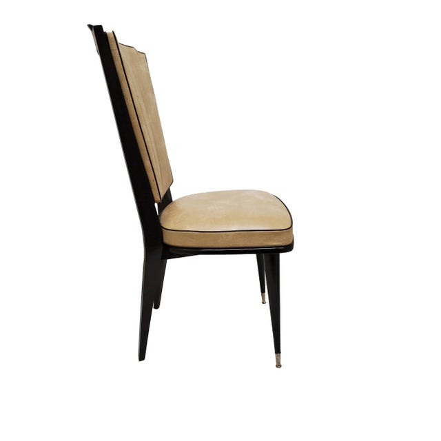 1970s Vintage Ebonized and Lacquered French Chairs - Set of 6 For Sale - Image 4 of 13