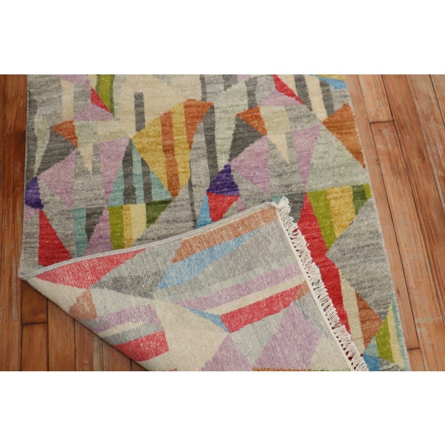 Gray Contemporary Colorful Persian Runners - A Pair - 2'7" x 8'2" For Sale - Image 8 of 11