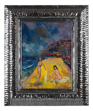 Sirio Pellegrini, Nudes on the Beach, Oil on Board, 1961