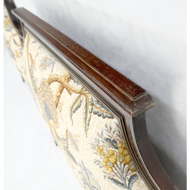 Wood Pair of Very Fine Cerused Mahogany New Upholstery Twin Size Headboards Beds MINT For Sale - Image 7 of 18