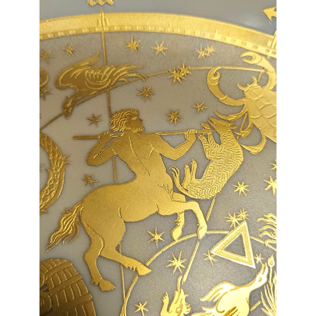 Metal 24 Karat Gold and White Porcelain Planisfero Celeste Wall Plate from Morbelli, Italy, 1970s For Sale - Image 7 of 13