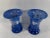 Glass Small Vintage Royal Blue Hand Painted Opaline Vases - a Pair For Sale - Image 7 of 11