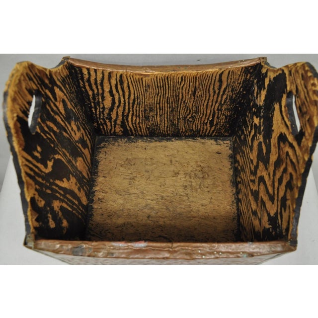 Late 19th Century Antique French Country Primitive Copper & Wood Black Grain Painted Grain Bin For Sale - Image 5 of 18
