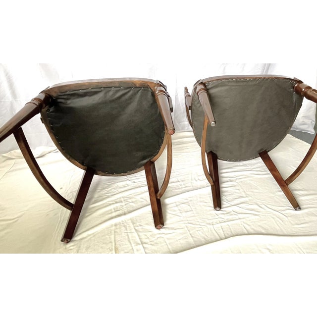 Mid 20th Century Country Ladderback Tub Chairs- a Pair For Sale - Image 10 of 13