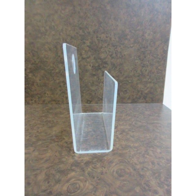 Vintage Mid Century Lucite Ghost Magazine Rack For Sale - Image 4 of 9