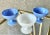 Circa 1940 Hazel Atlas Pastel Moderntone Blue & White Platonite Pedestal Sherbet Cups - Set of 3 For Sale - Image 9 of 13