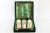 Set of 6 MCM white onyx drinkware in emerald green velvet case brought from Italy in the 1960's. Aperitif glasses but can...
