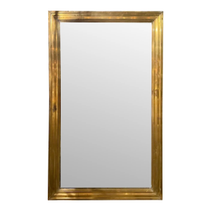 19th Century Transitional Antique Brass Bistro Mirror