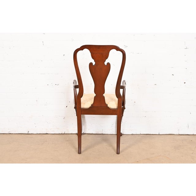Baker Furniture Historic Charleston Queen Anne Carved Mahogany Dining Armchairs, Pair For Sale - Image 9 of 12