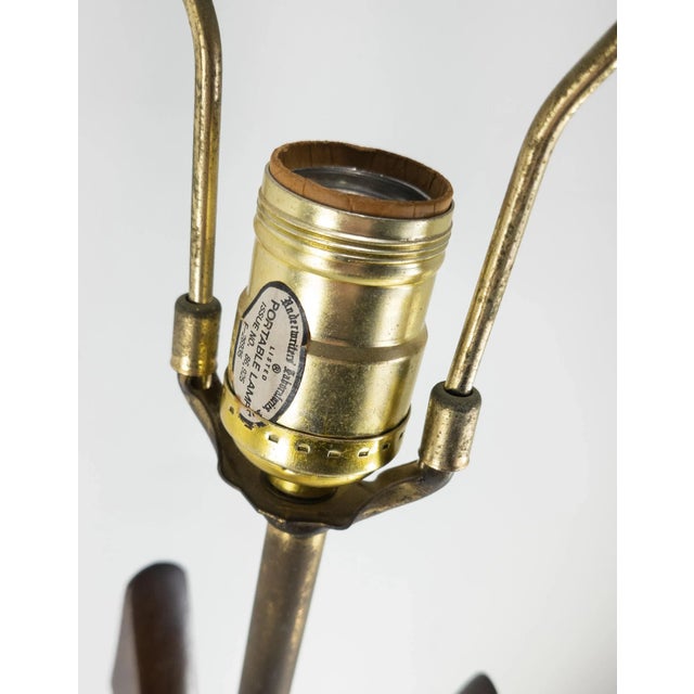 Mid-Century Modern Walnut and Brass Table Lamps After Adrian Pearsall For Sale In New York - Image 6 of 13