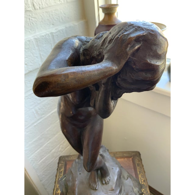 Brown 20th Century Bronze Figural Sculpture by Artist Nanna Matthews Bryant For Sale - Image 8 of 9