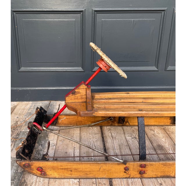 Vintage Steering Sled in Oak, 1920s For Sale - Image 12 of 17