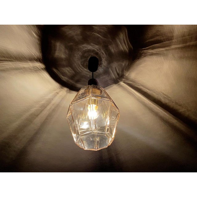 Vintage Lantern Pendant Light in Glass from Limburg For Sale - Image 18 of 18