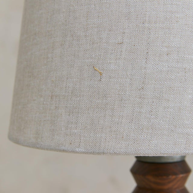 French Wood + Metal Table Lamp Attributed to Charles Dudouyt, 1950s For Sale In Chicago - Image 6 of 7