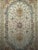 Persian Vintage Persian Tabriz Rug, Finely Hand-Knotted Wool & Silk, Floral Pattern, Ivory & Blue, 7x10 For Sale - Image 3 of 9